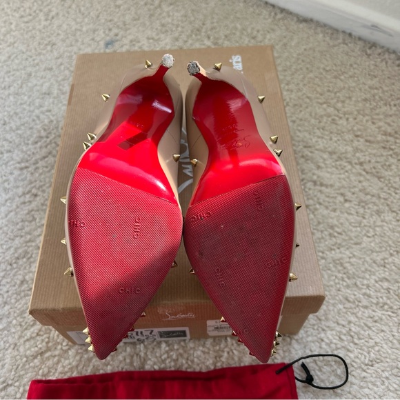 Christian Louboutin Degraspike 120mm in Nude / Gold - Picture 7 of 7